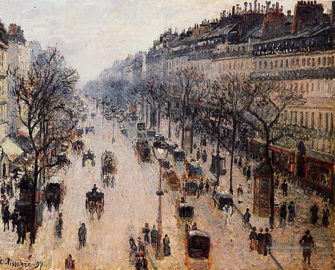 Boulevard Montmartre Wintermorgen 1897 Camille Pissarro Pariser Ölgemälde
